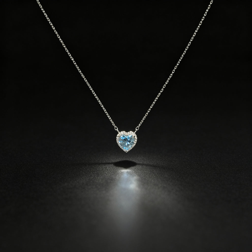 Kalung Liontin Zirkonia Hati Biru