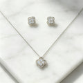 Set Kalung & Anting Flower Zirkon – Galaksi Jewelry