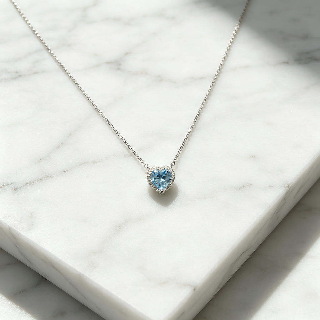 Kalung Liontin Zirkonia Hati Biru